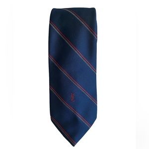 YvesSaintLaurent YSL Navy & deep red tie Vintage